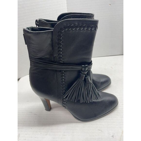 Coach‎ Jessie Silky Nappa Soft Black Leather Boot High Heel Women's Size 6.5 EUC - Picture 1 of 9